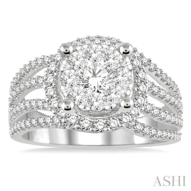 1 Ctw Diamond Lovebright Ring in 14K White Gold