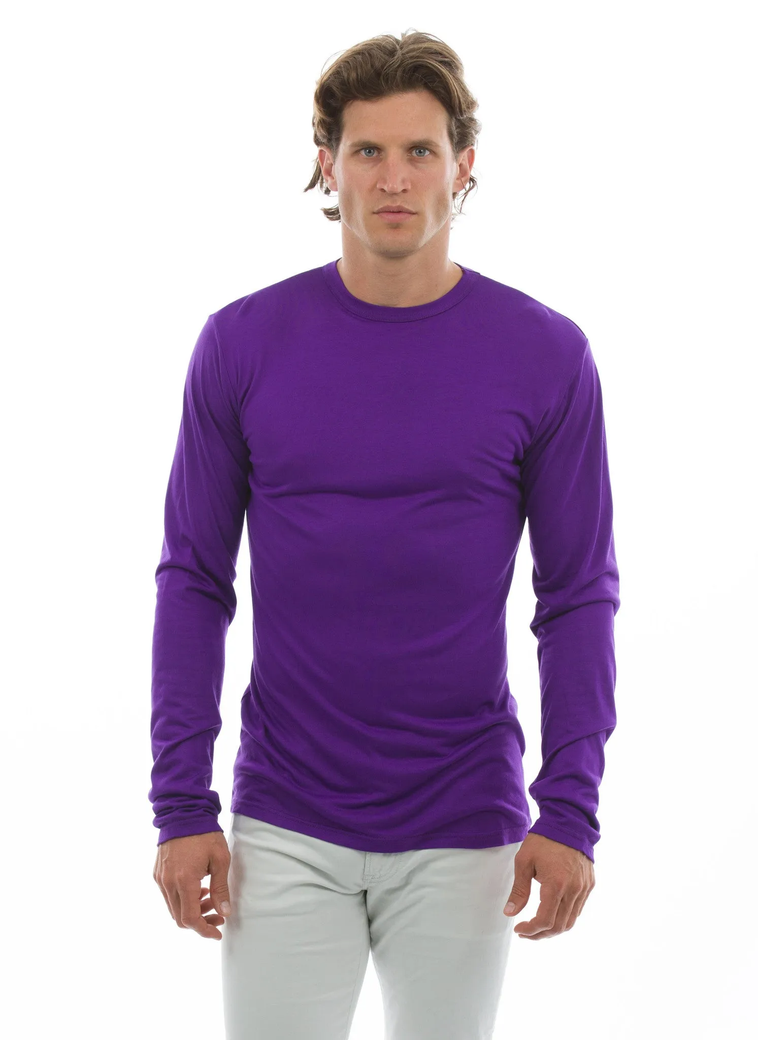 100% Bamboo Men's Long Sleeve Crew Neck