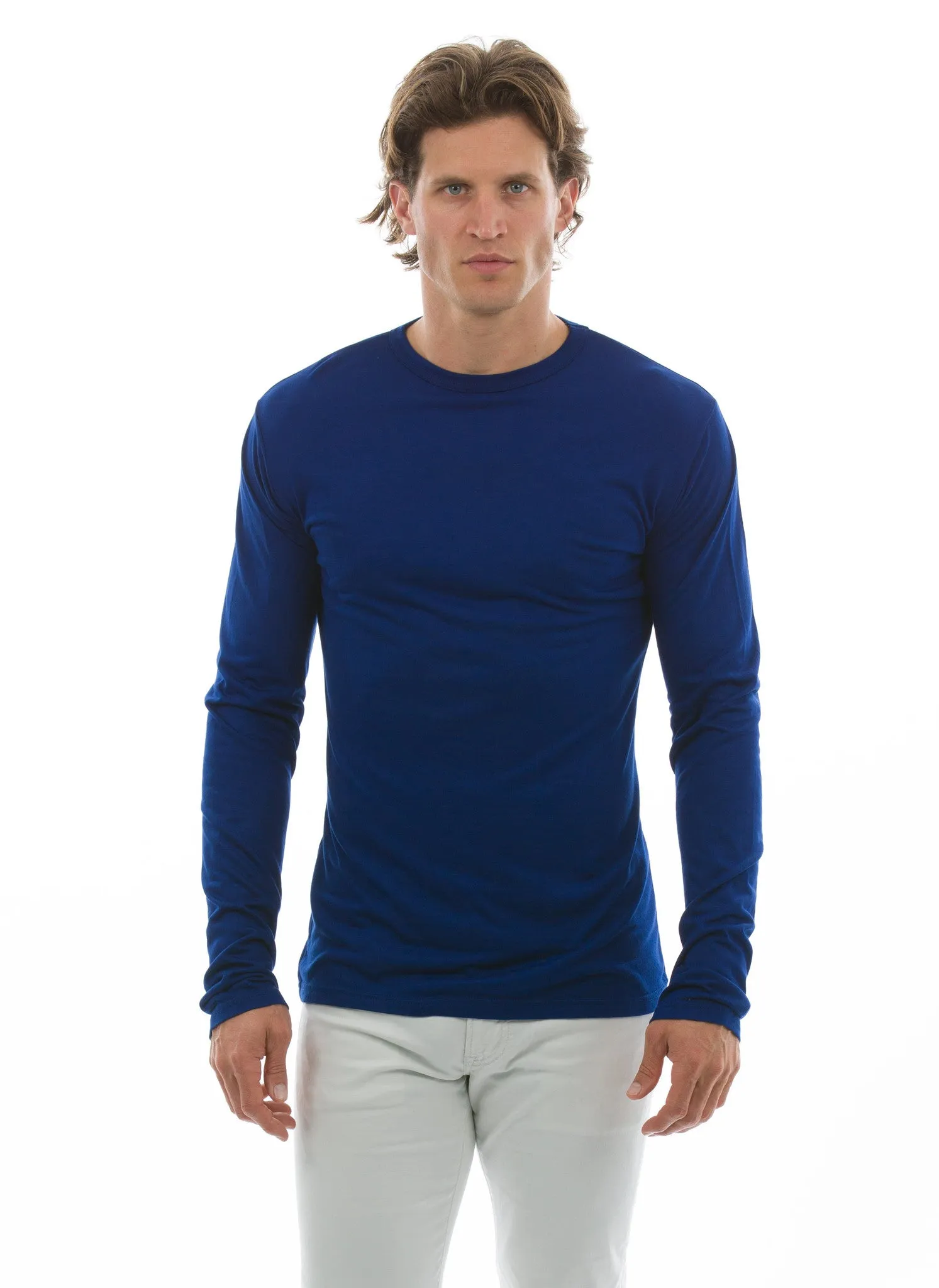 100% Bamboo Men's Long Sleeve Crew Neck