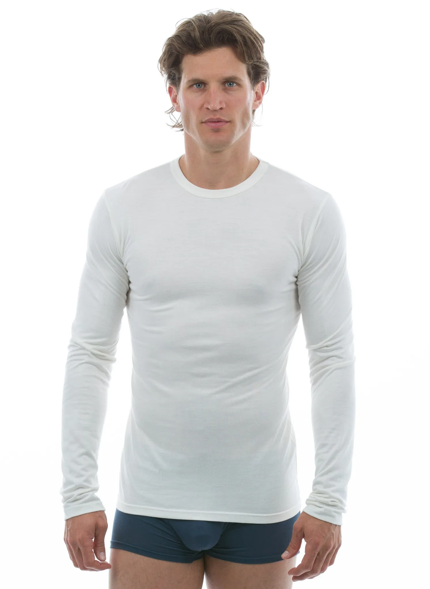 100% Bamboo Men's Long Sleeve Crew Neck