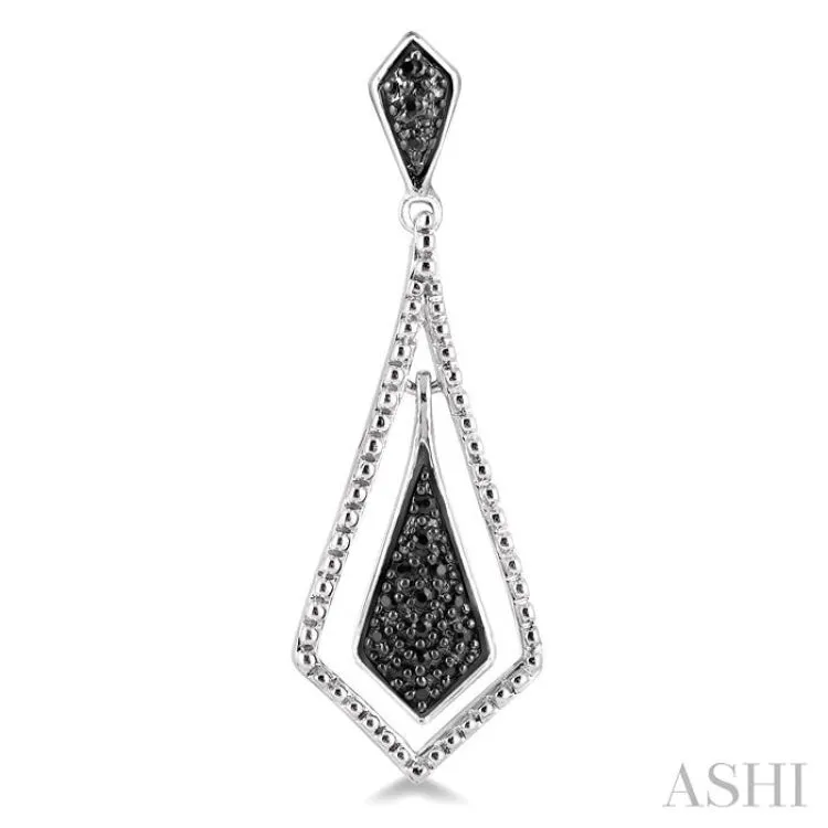 1/10 Ctw Round Cut Black Diamond Fashion Earrings in Sterling Silver