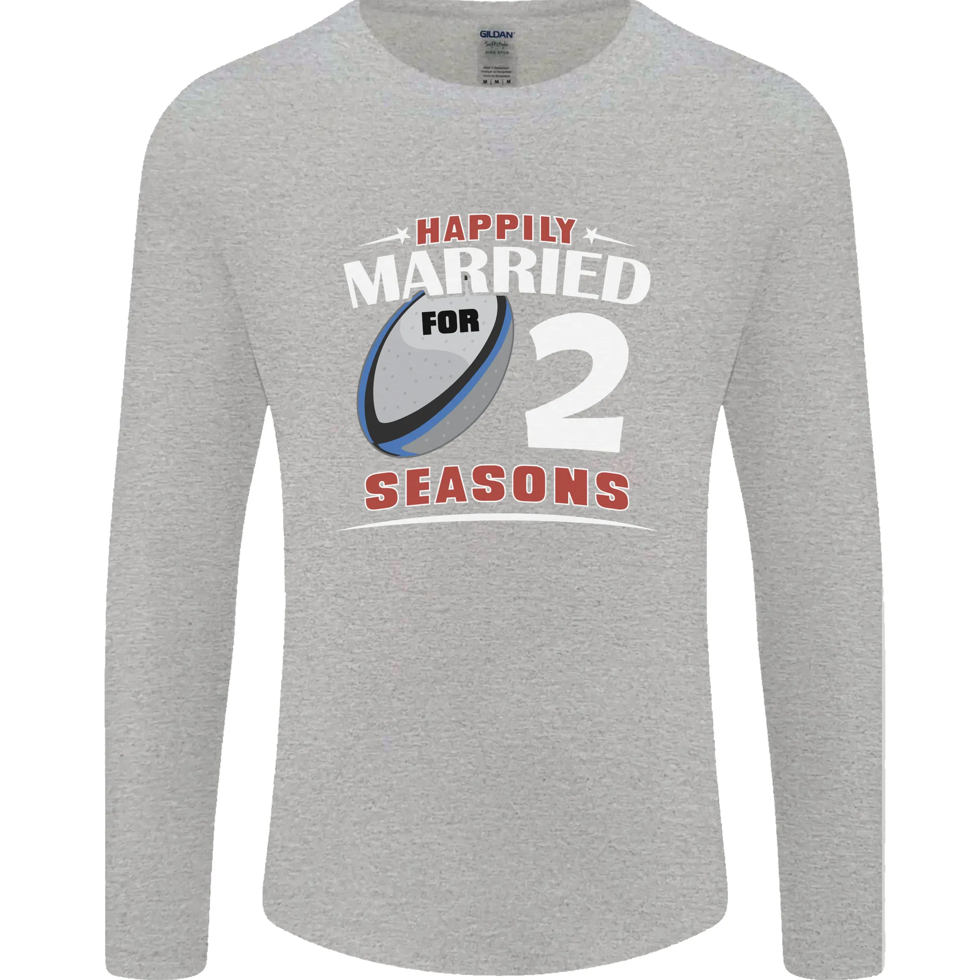 2 Year Wedding Anniversary 2nd Rugby Mens Long Sleeve T-Shirt