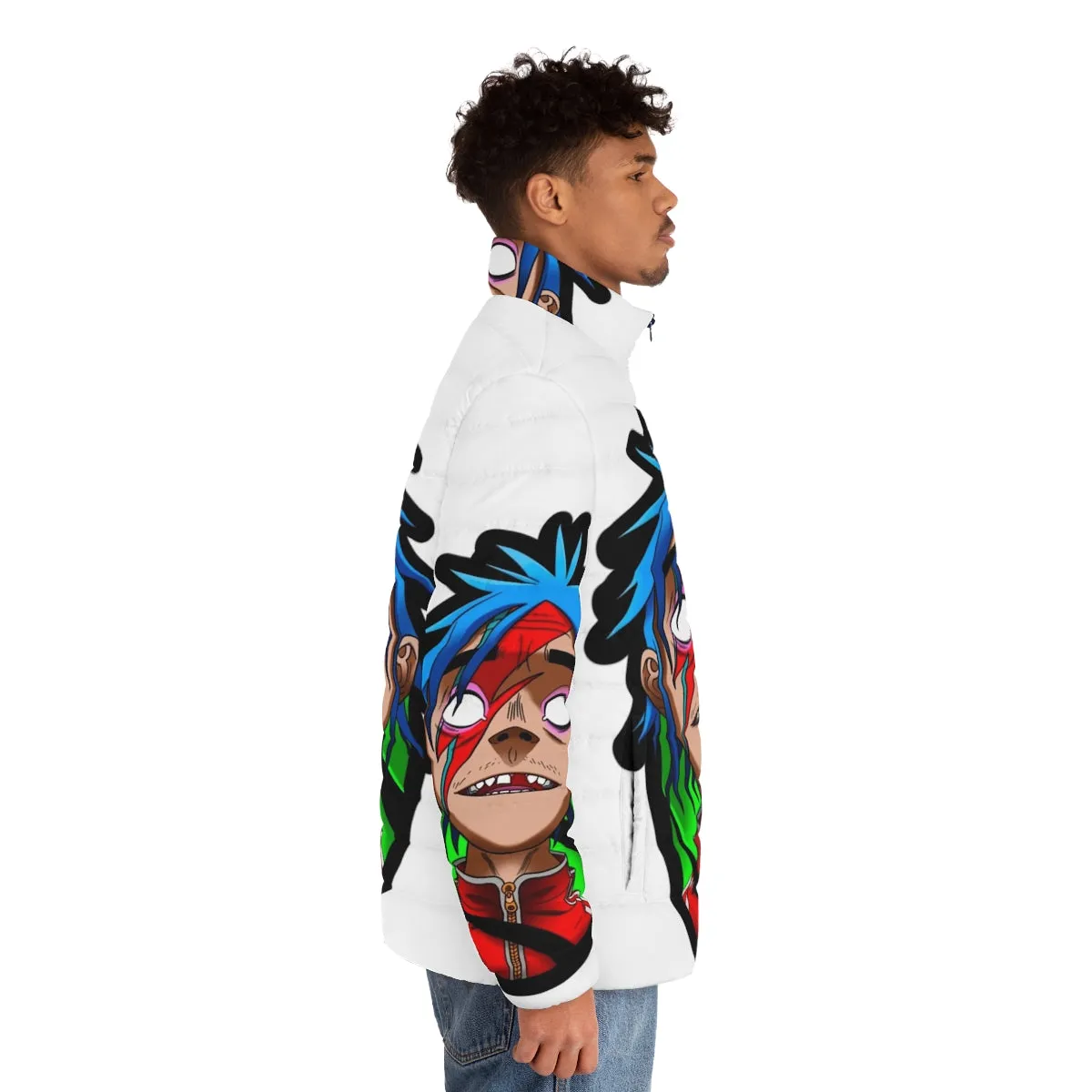 2D Puffer Jacket - Stylish Gorillaz & David Bowie-Inspired Outerwear