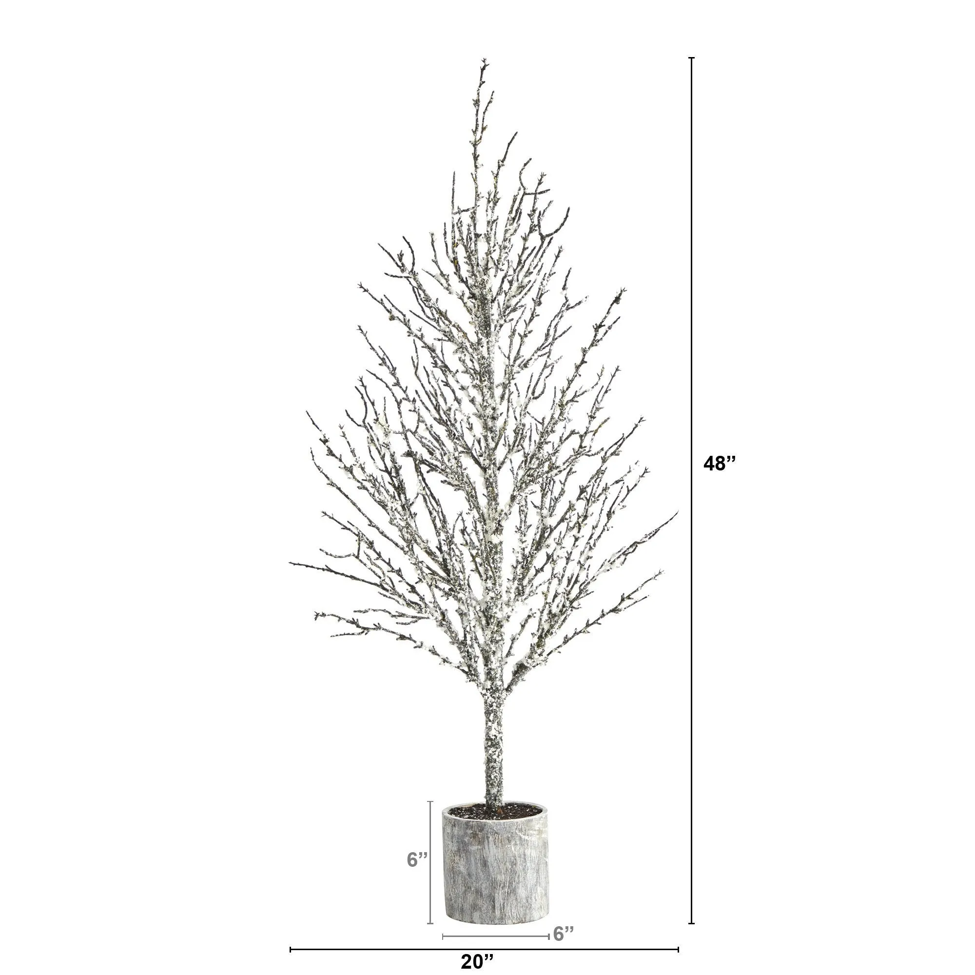 4’ Snowed Twig Artificial Christmas Tree in Decorative Planter