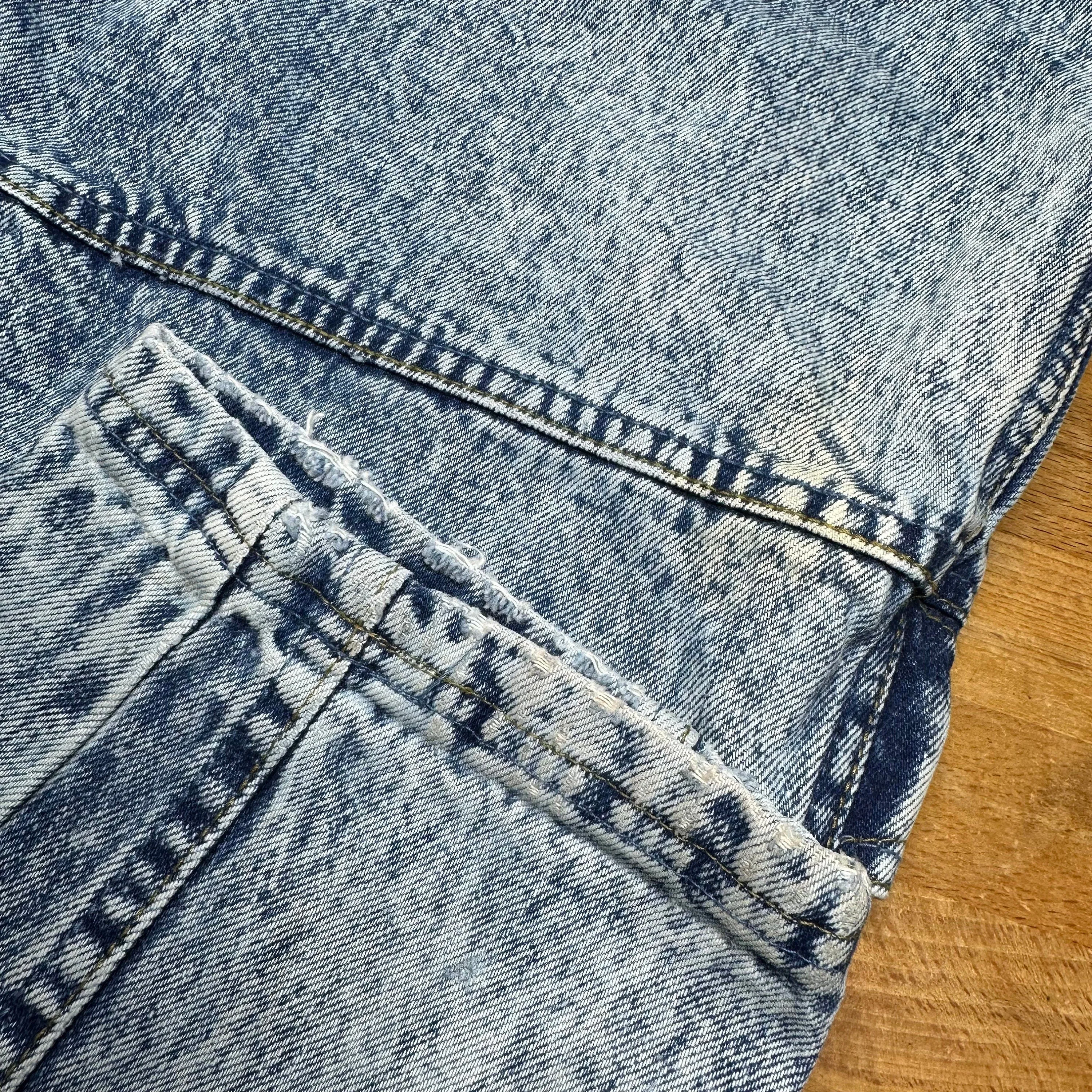 80s Acid Wash Denim Cargo Jeans - Medium, 29"