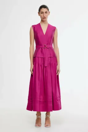 Acler Delaware Midi Dress Pink Size 10