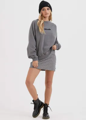 Afends Womens Stella - Slouchy Crew Neck - Stone Black