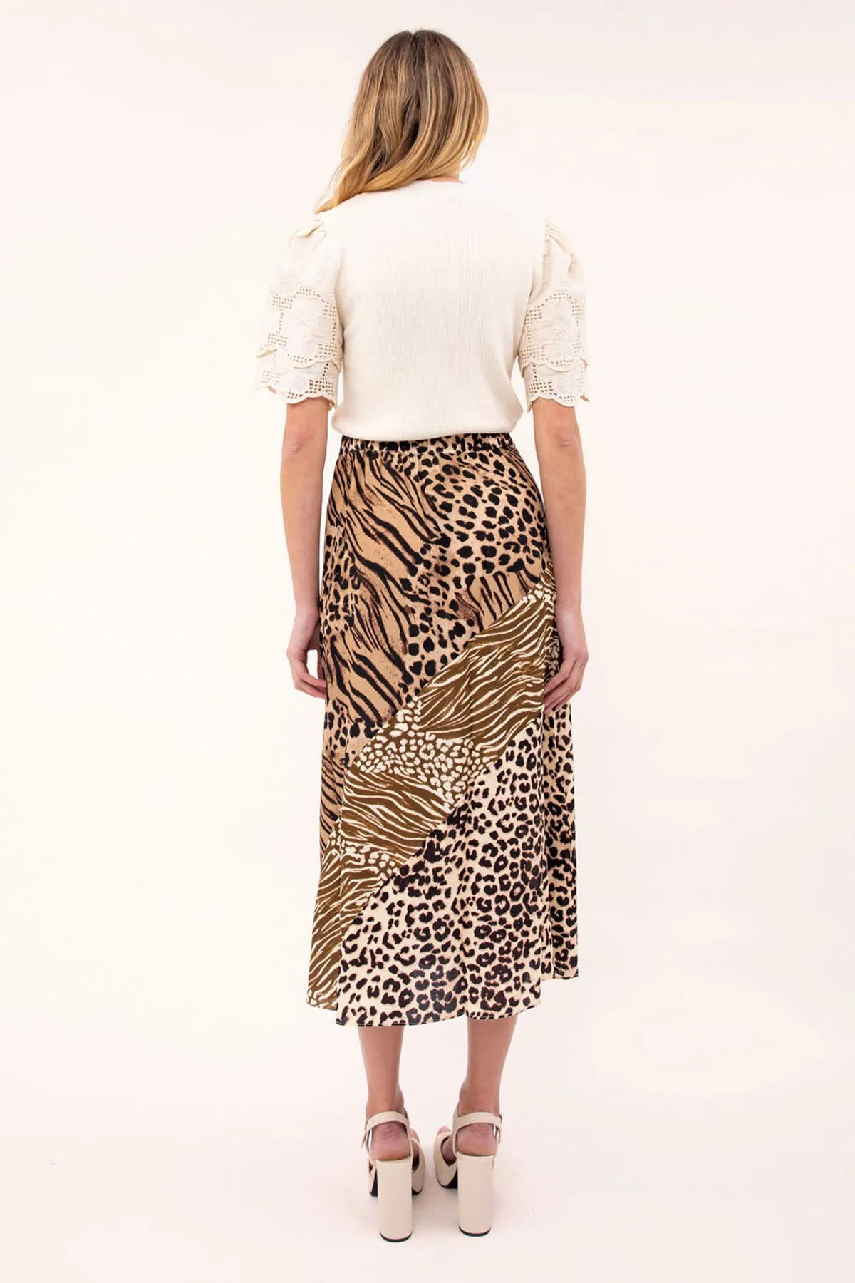 Agetha Spliced Print Maxi Skirt