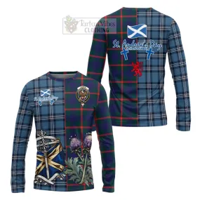 Agnew Tartan Long Sleeve T-Shirt Happy St. Andrew's Day Half Tartan Style