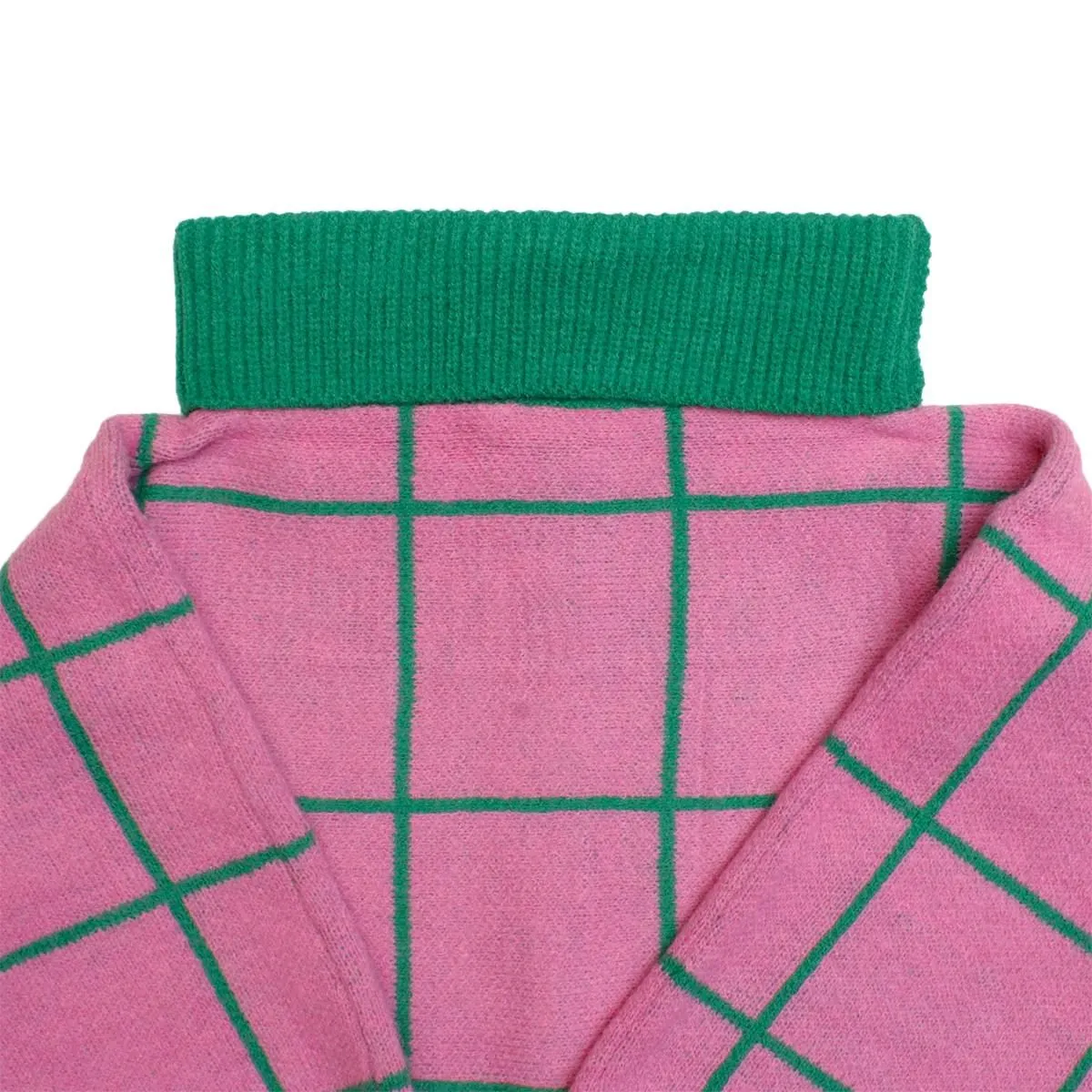 AKA Sorority Plaid Knit Pink Green Poncho