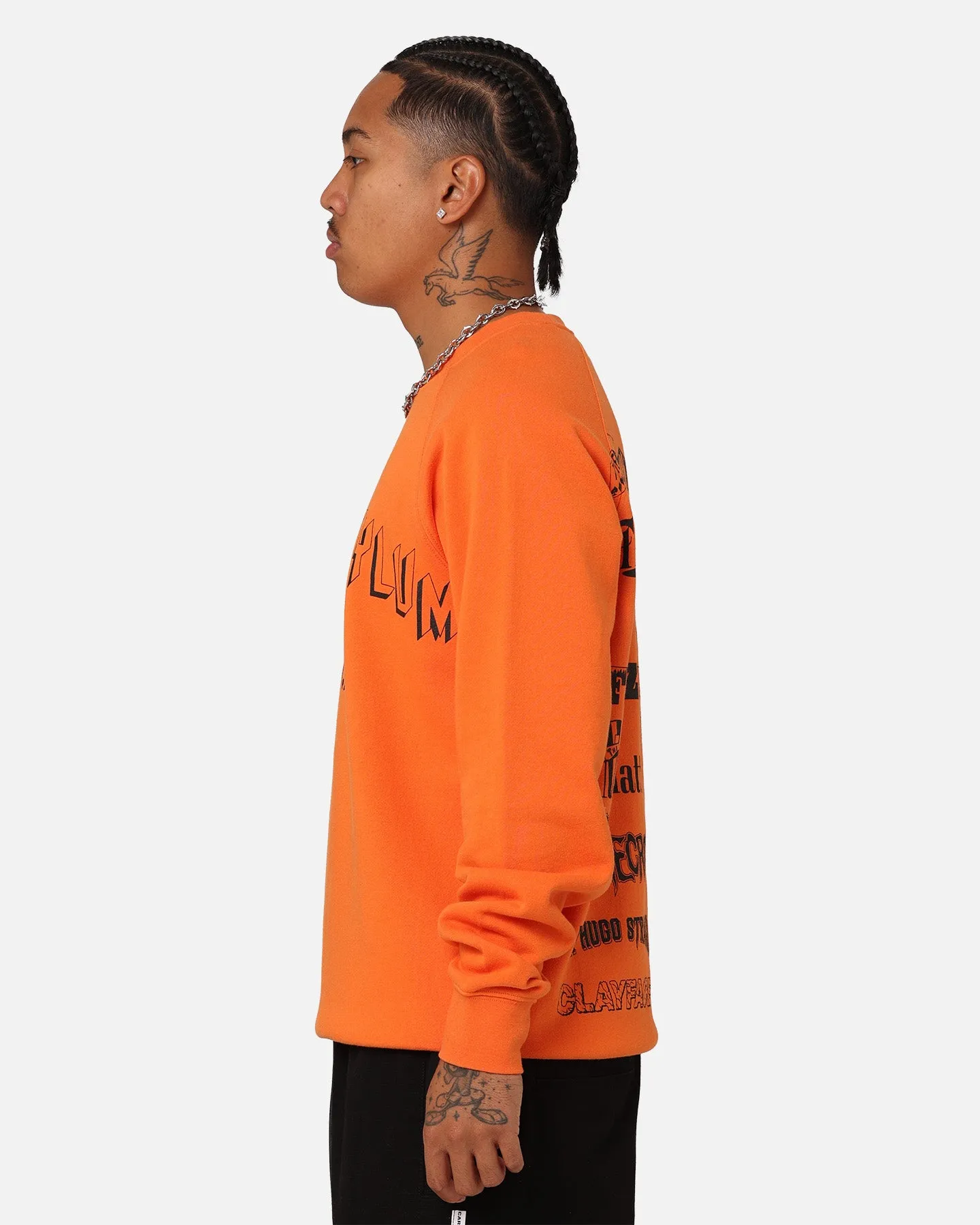 American Thrift X DC Batman Arkham Asylum Crewneck Neon Orange