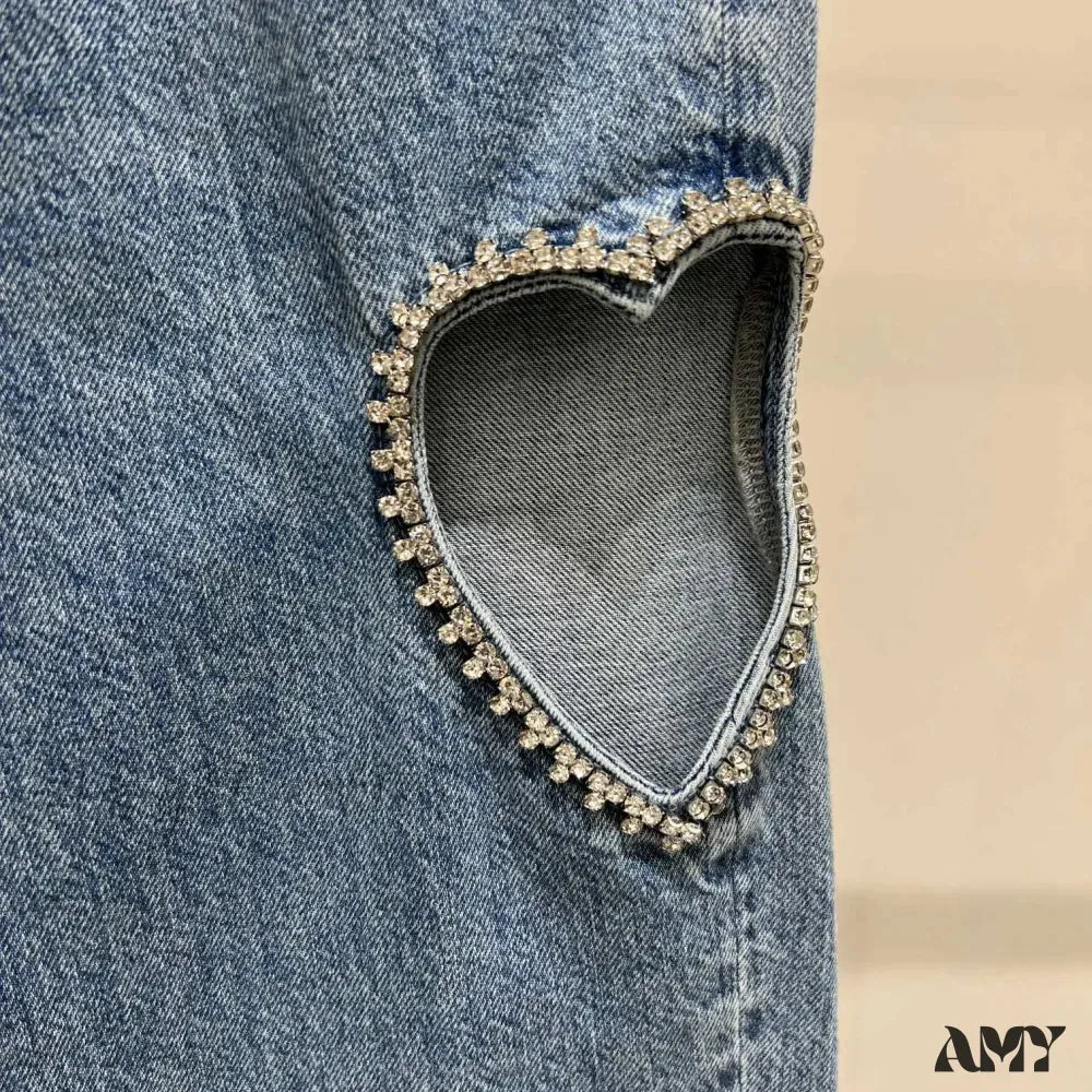 Amy Fashion - 2024 Women's Ripped Vintage Casual Streetwear High Waist New Fashion Woman Jean