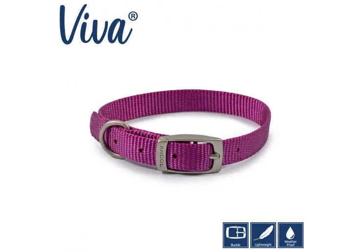 Ancol - Viva Nylon Buckle Collar - Purple - Size 1 (20-26cm)