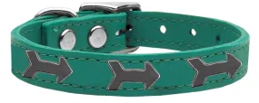 Arrow Widget Genuine Leather Dog Collar Jade 12