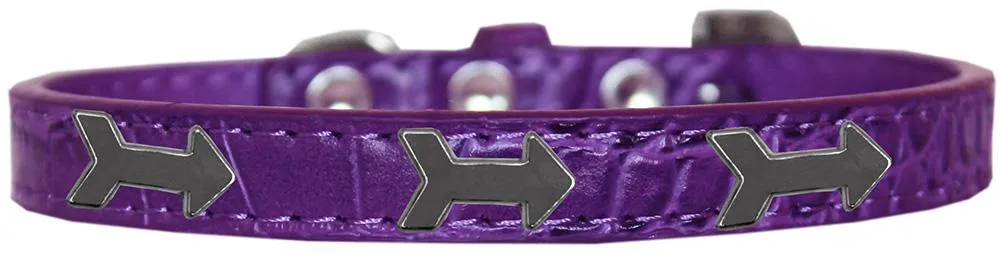 Arrows Widget Croc Dog Collar Purple Size 12