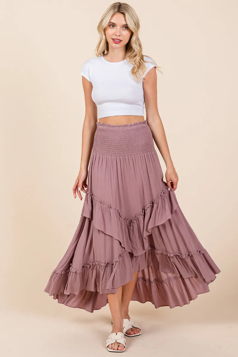 Asymetrical Ruffle Hem Convertible Skirt Dress