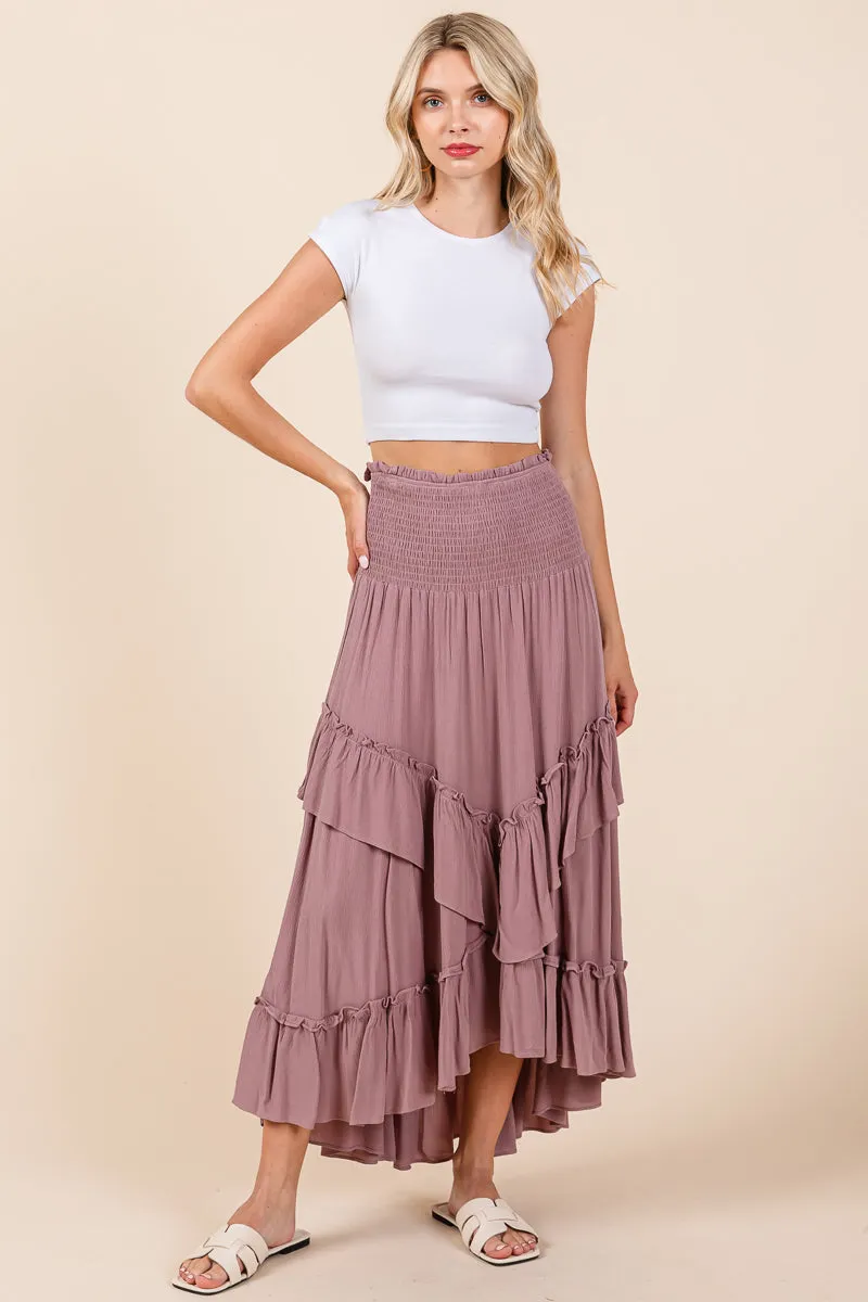 Asymetrical Ruffle Hem Convertible Skirt Dress