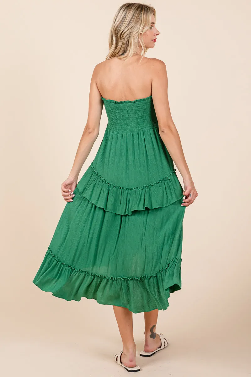 Asymetrical Ruffle Hem Convertible Skirt Dress