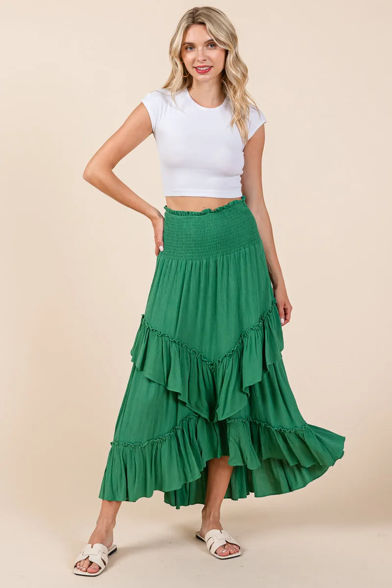 Asymetrical Ruffle Hem Convertible Skirt Dress