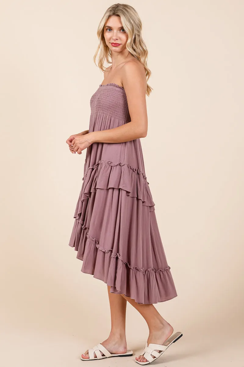 Asymetrical Ruffle Hem Convertible Skirt Dress