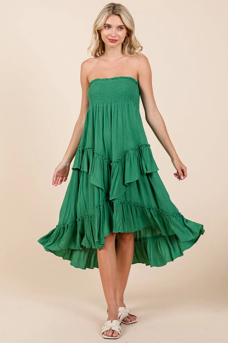 Asymetrical Ruffle Hem Convertible Skirt Dress