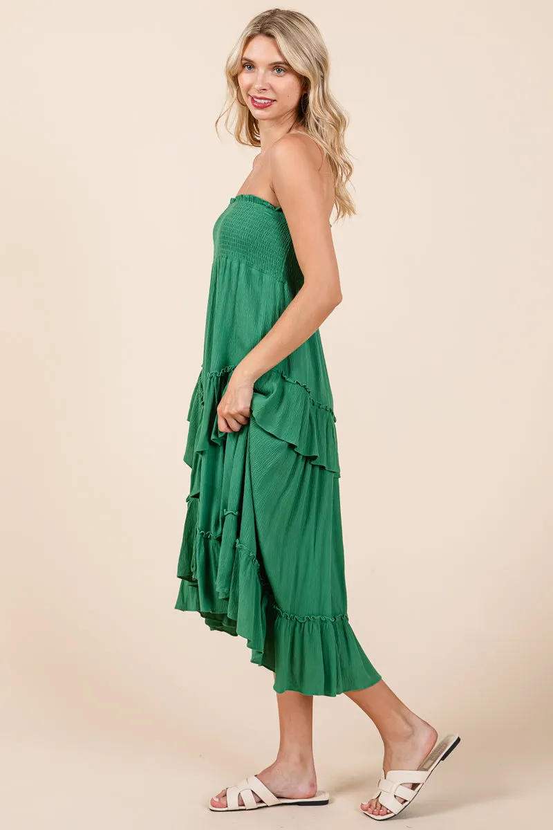 Asymetrical Ruffle Hem Convertible Skirt Dress