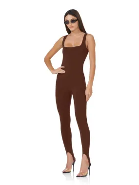 Avery Stirrup Jumpsuit Onepiece Catsuit - Cappuccino