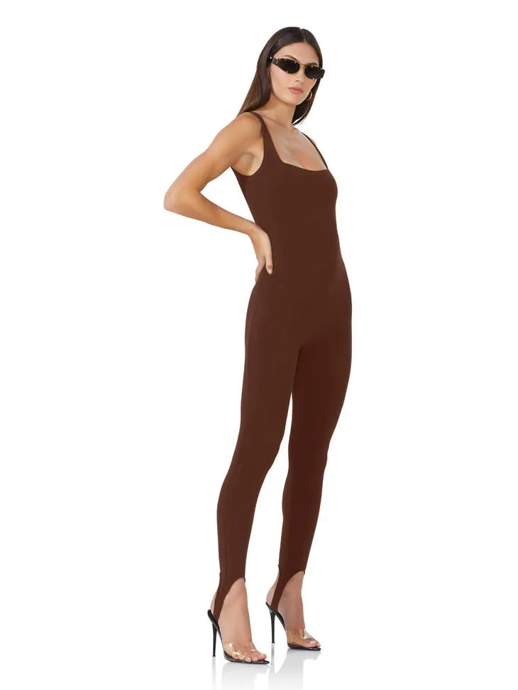 Avery Stirrup Jumpsuit Onepiece Catsuit - Cappuccino