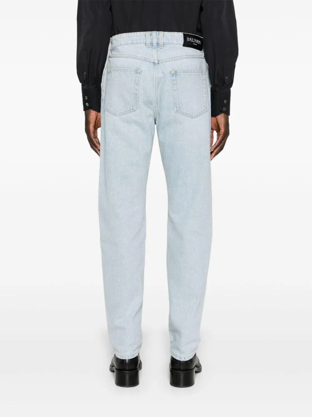 BALMAIN Regular Fit Light Blue Denim Jeans