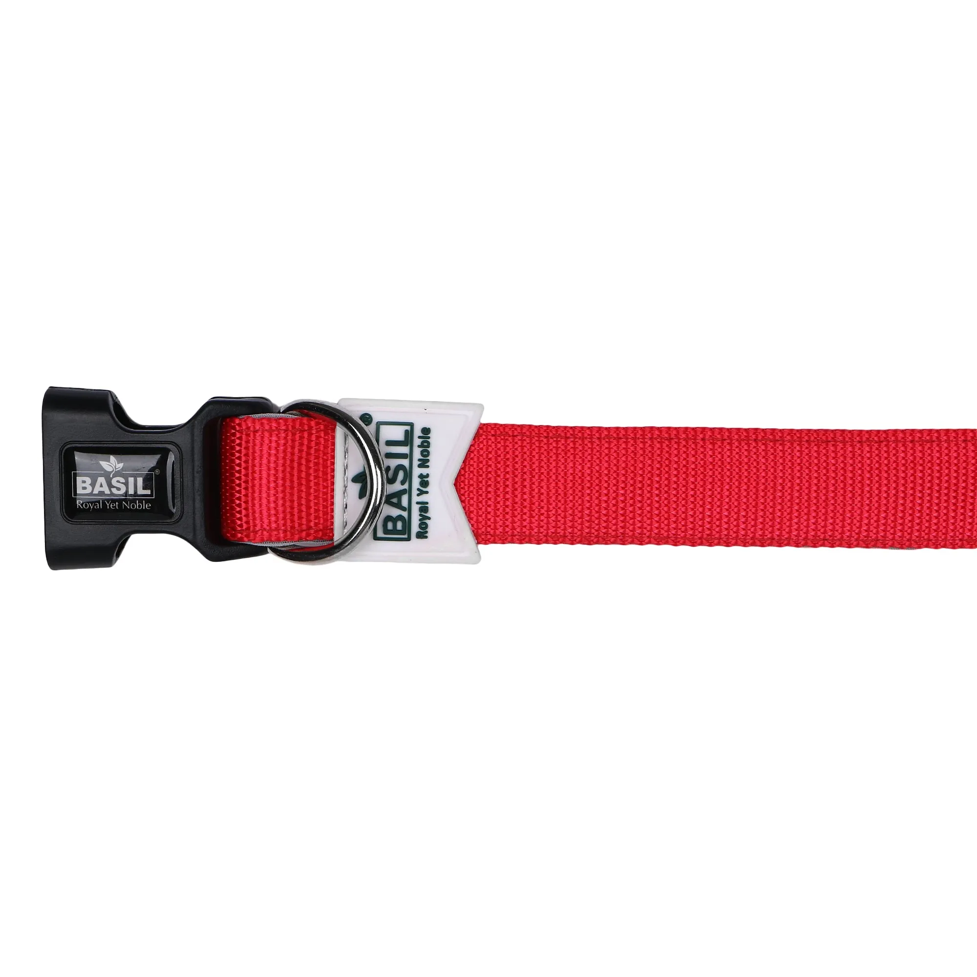 BASIL Padded Adjustable Collar for Dogs & Puppies (Red)