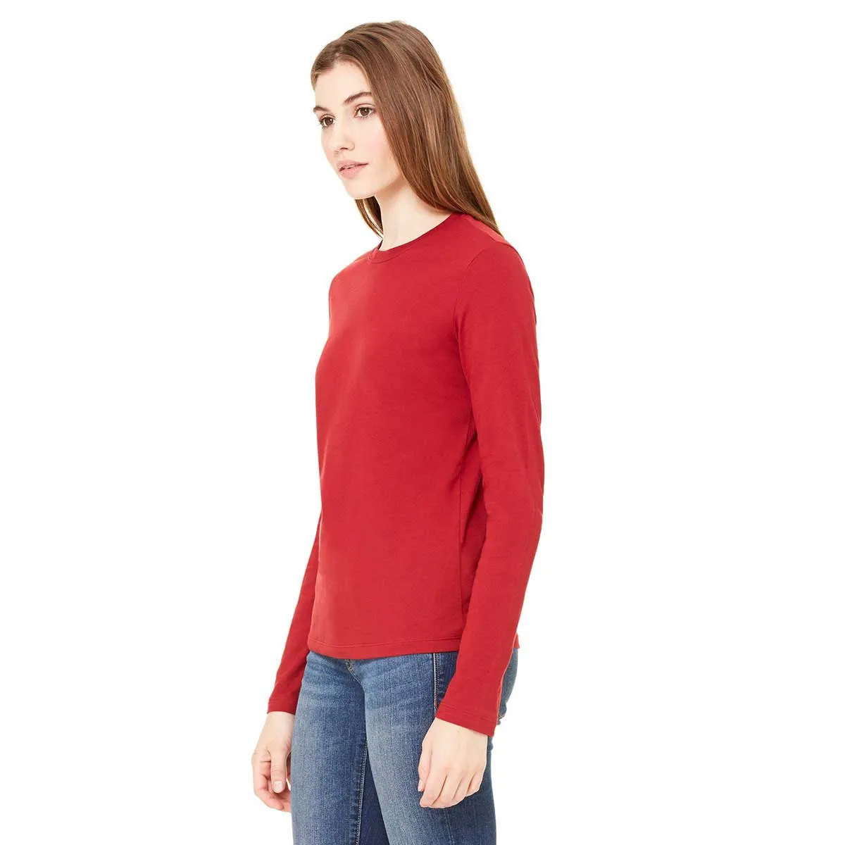 Bella   Canvas Women's Cardinal Jersey Long-Sleeve T-Shirt