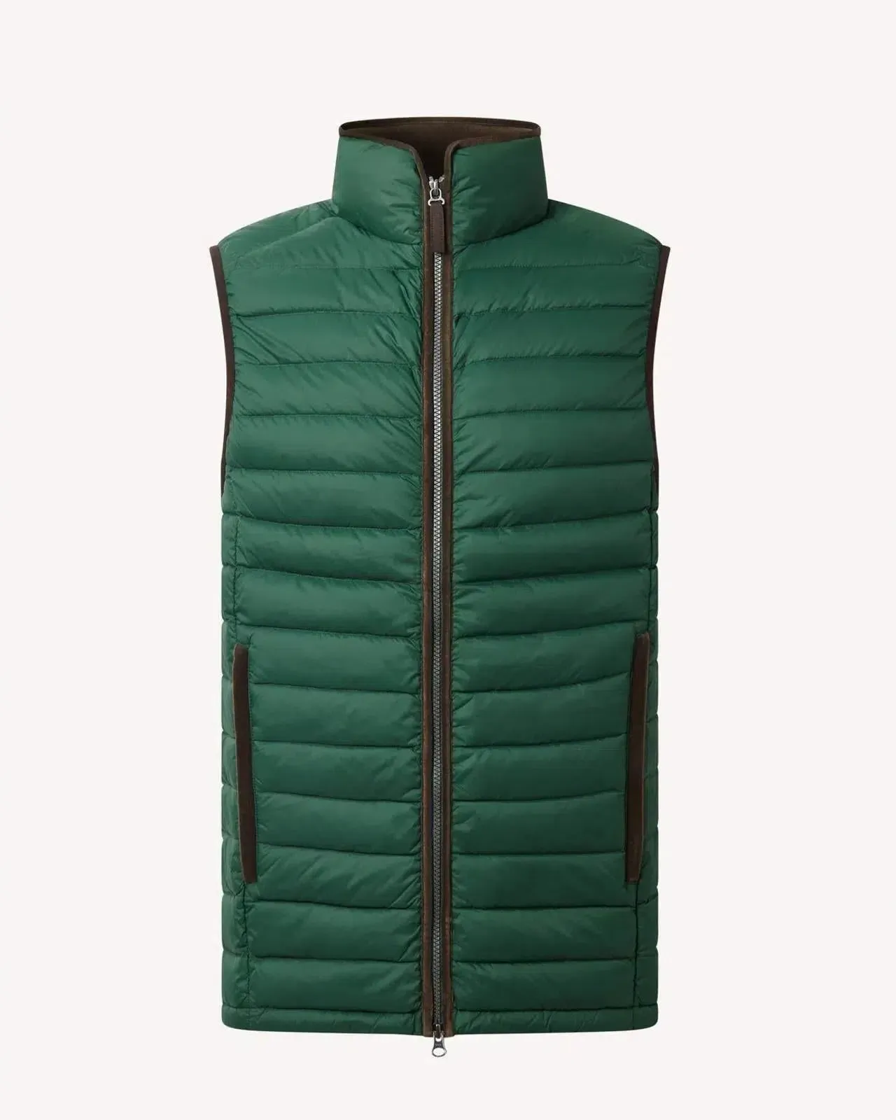 Bernard Weatherill Contrast Trim Quilted Gilet Thyme Green