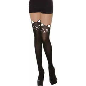 Black Cat Printed Stockings