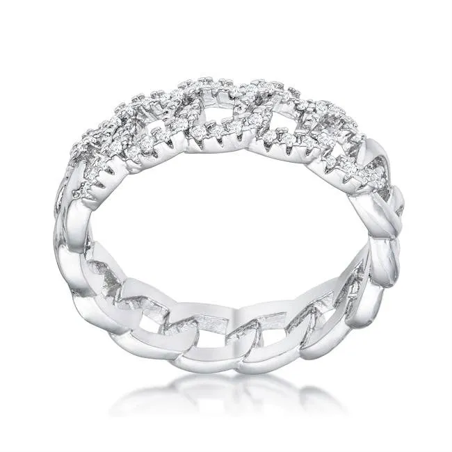 Bridget Interlocking Chain Design CZ Ring