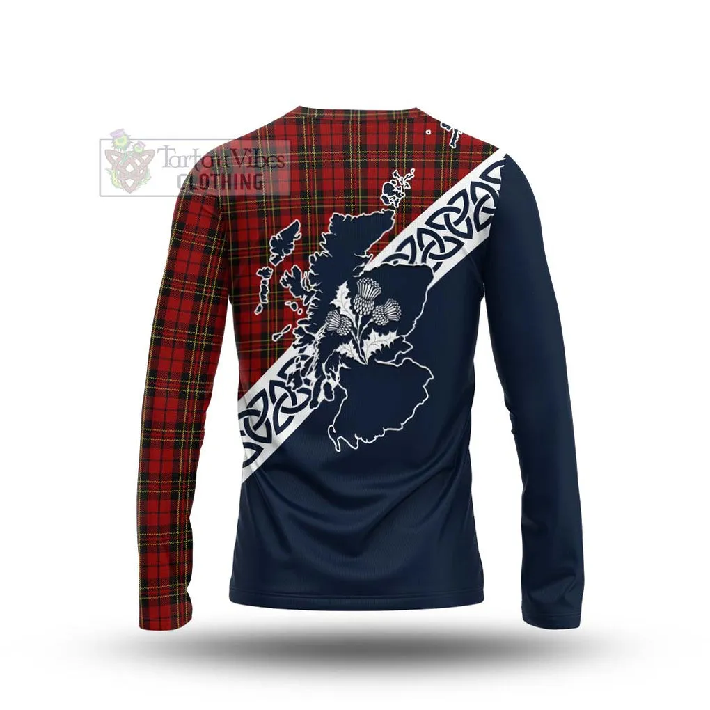 Brodie Tartan Long Sleeve T-Shirt Featuring Thistle and Scotland Map