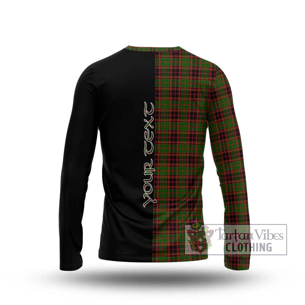 Buchan Tartan Long Sleeve T-Shirt with Family Crest and Half Of Me Style