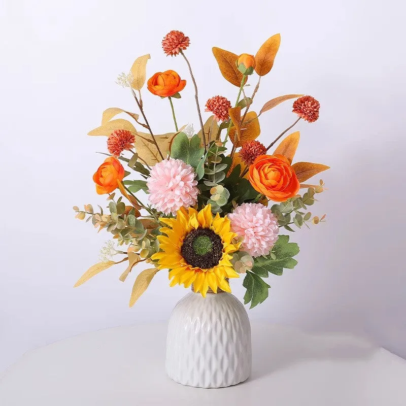 Bulk Exclusive 17"Silk Flowers Arrangement in Vase Fall Centerpieces for Tables Wholesale