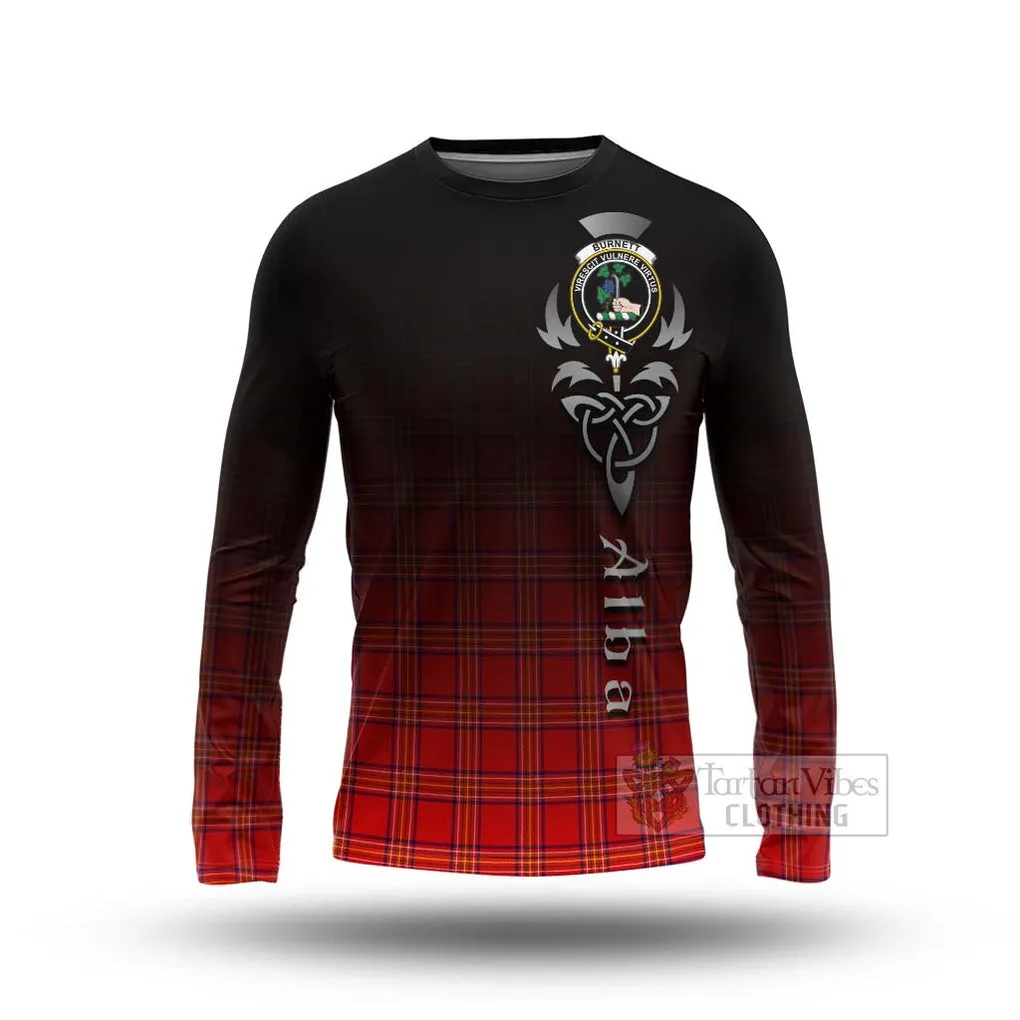 Burnett Tartan Long Sleeve T-Shirt Featuring Alba Gu Brath Family Crest Celtic Inspired