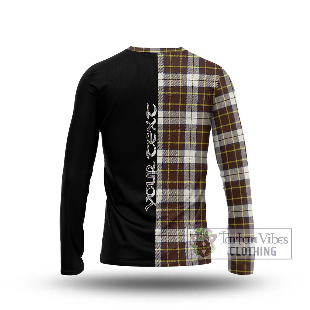 Burns Battalion Weathered Tartan Long Sleeve T-Shirt with Family Crest and Half Of Me Style