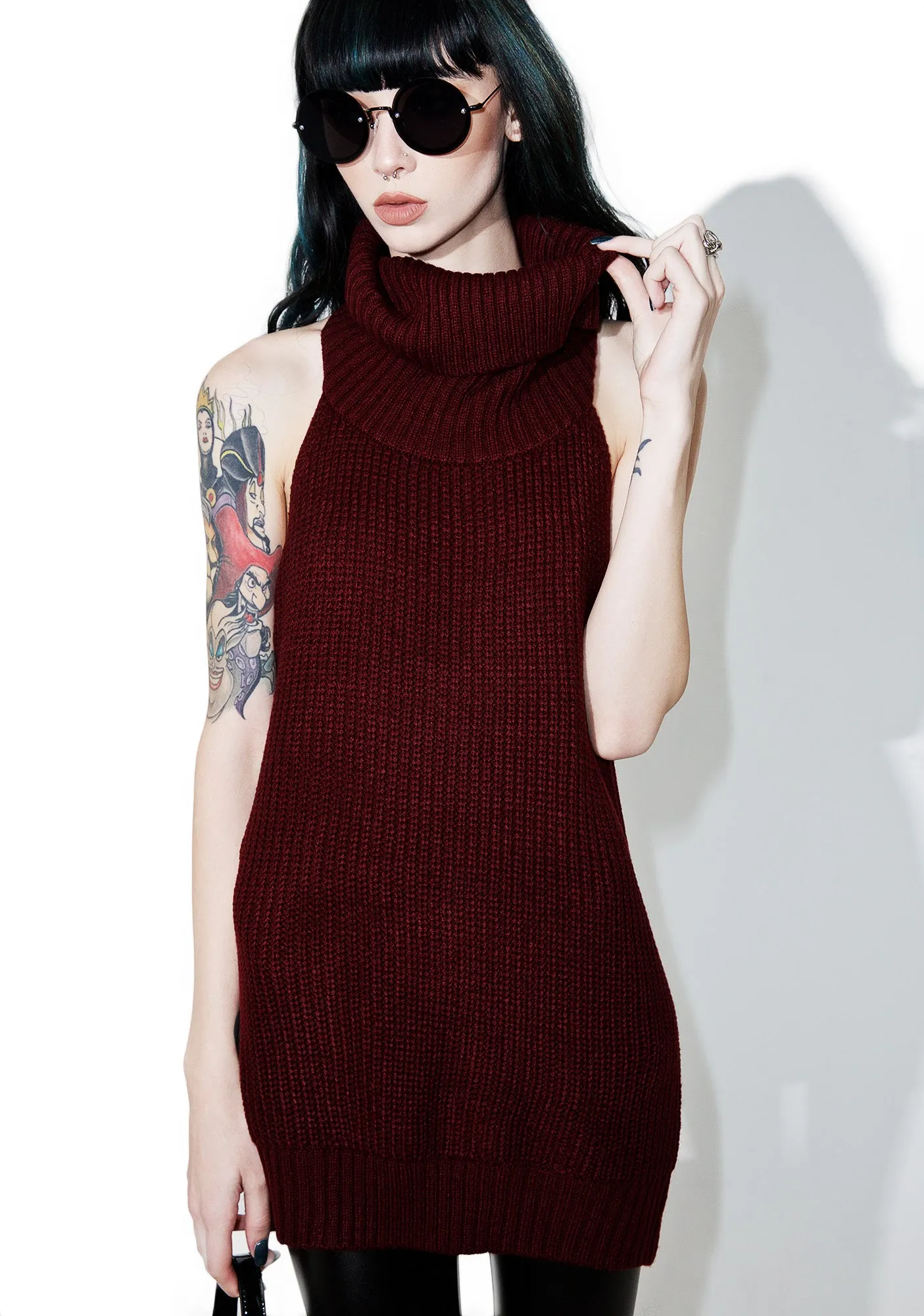 Cabernet Sleeveless Turtleneck