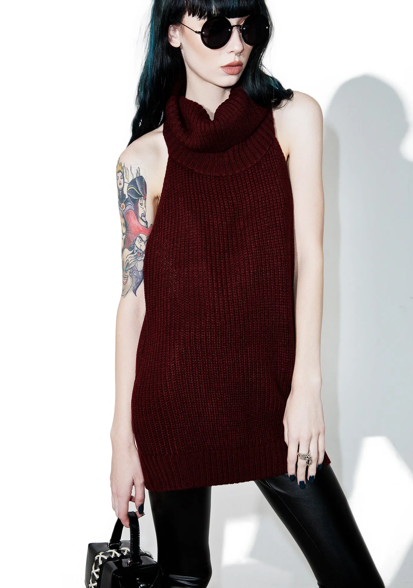 Cabernet Sleeveless Turtleneck