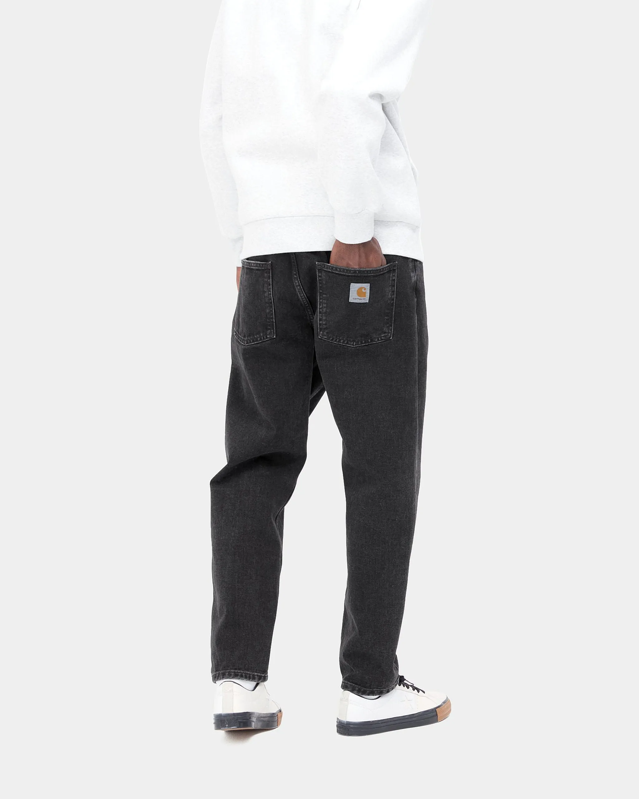 Carhartt WIP Newel Pant Relaxed Tapered Mens Jeans - Black Stone Washed