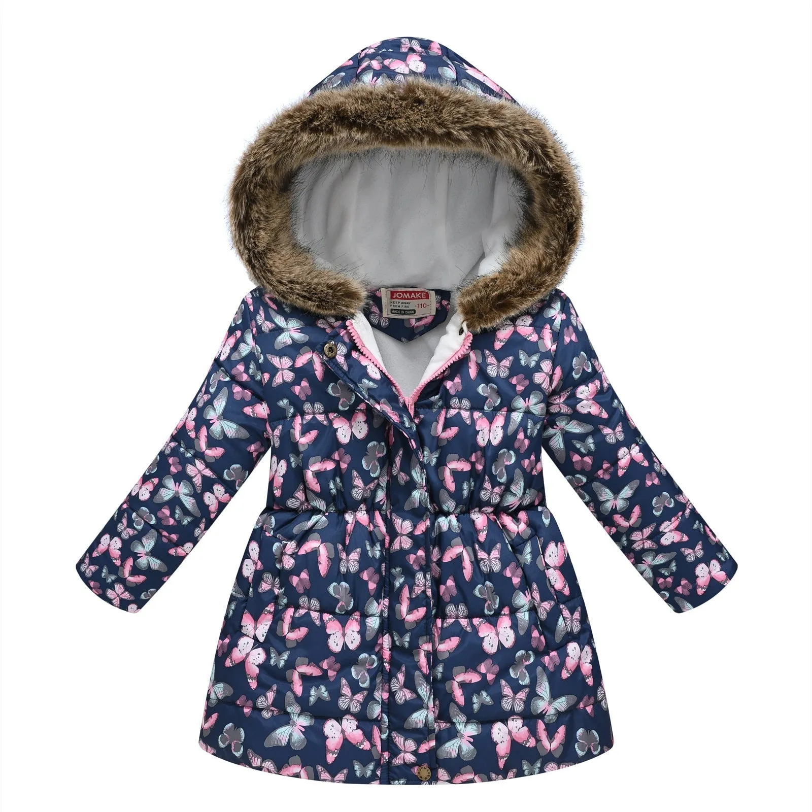 Cartoon Fur Collar Cotton Coat