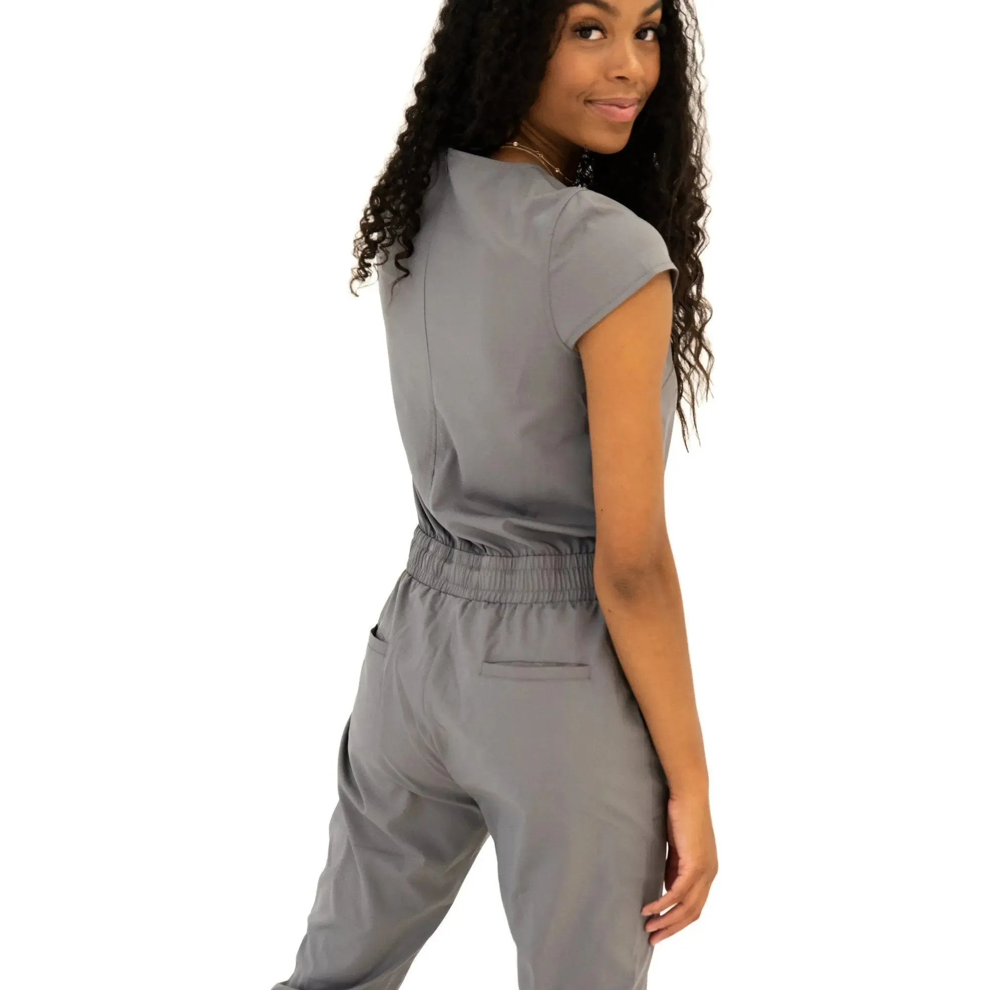 Cement Unity Elegant Jumpsuit with Functional Pockets for Women