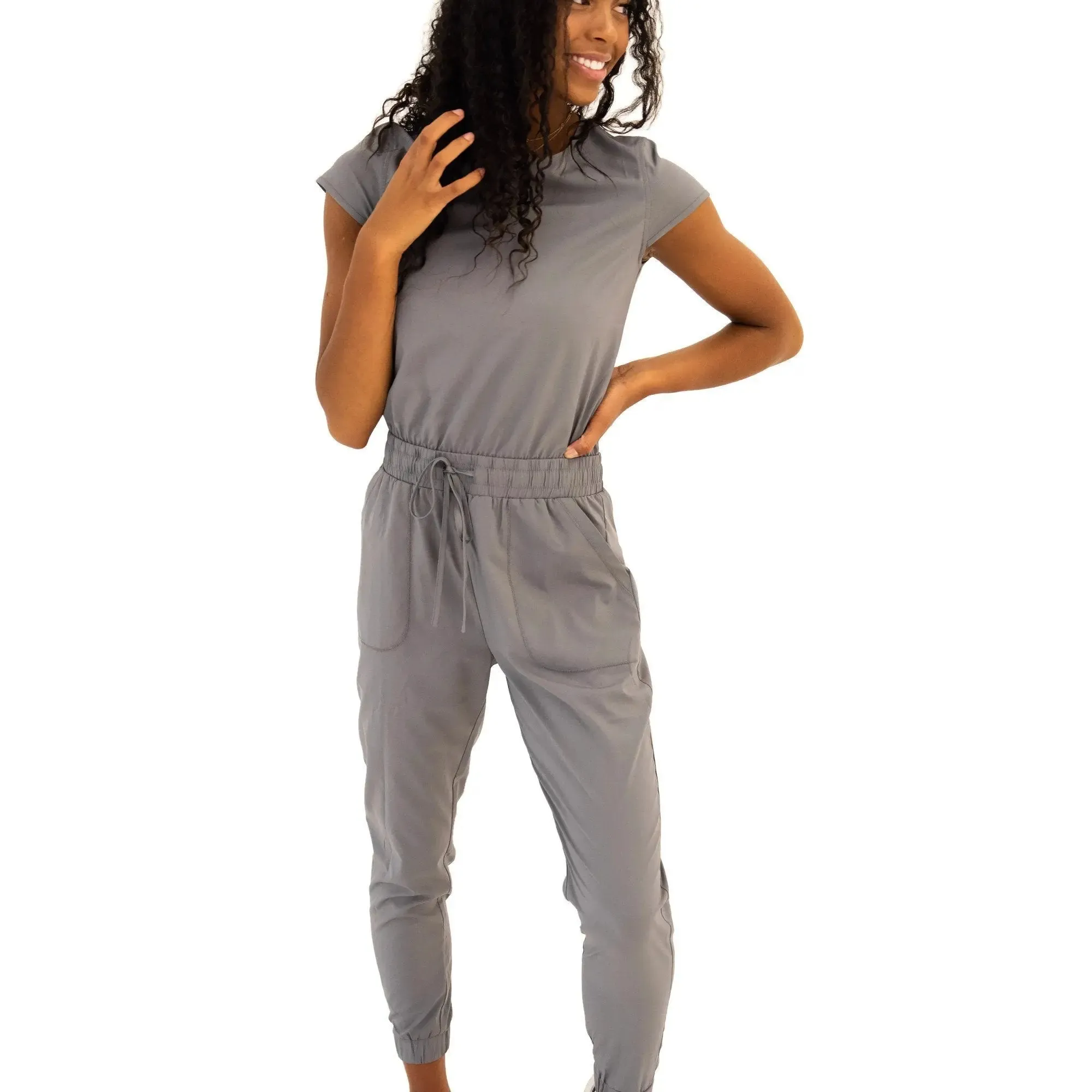 Cement Unity Elegant Jumpsuit with Functional Pockets for Women