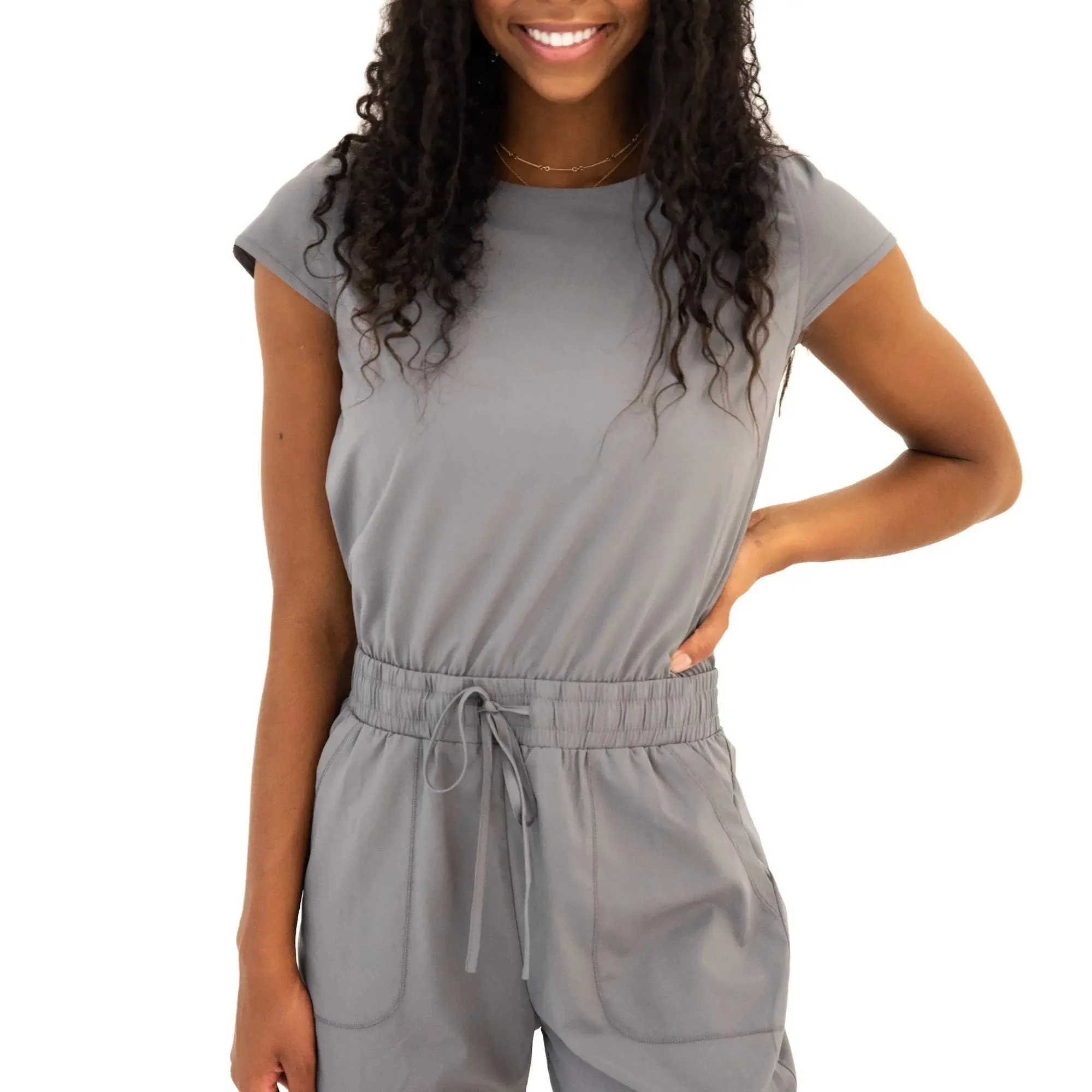 Cement Unity Elegant Jumpsuit with Functional Pockets for Women