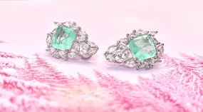 Chalcedony & CZ Statement Earrings