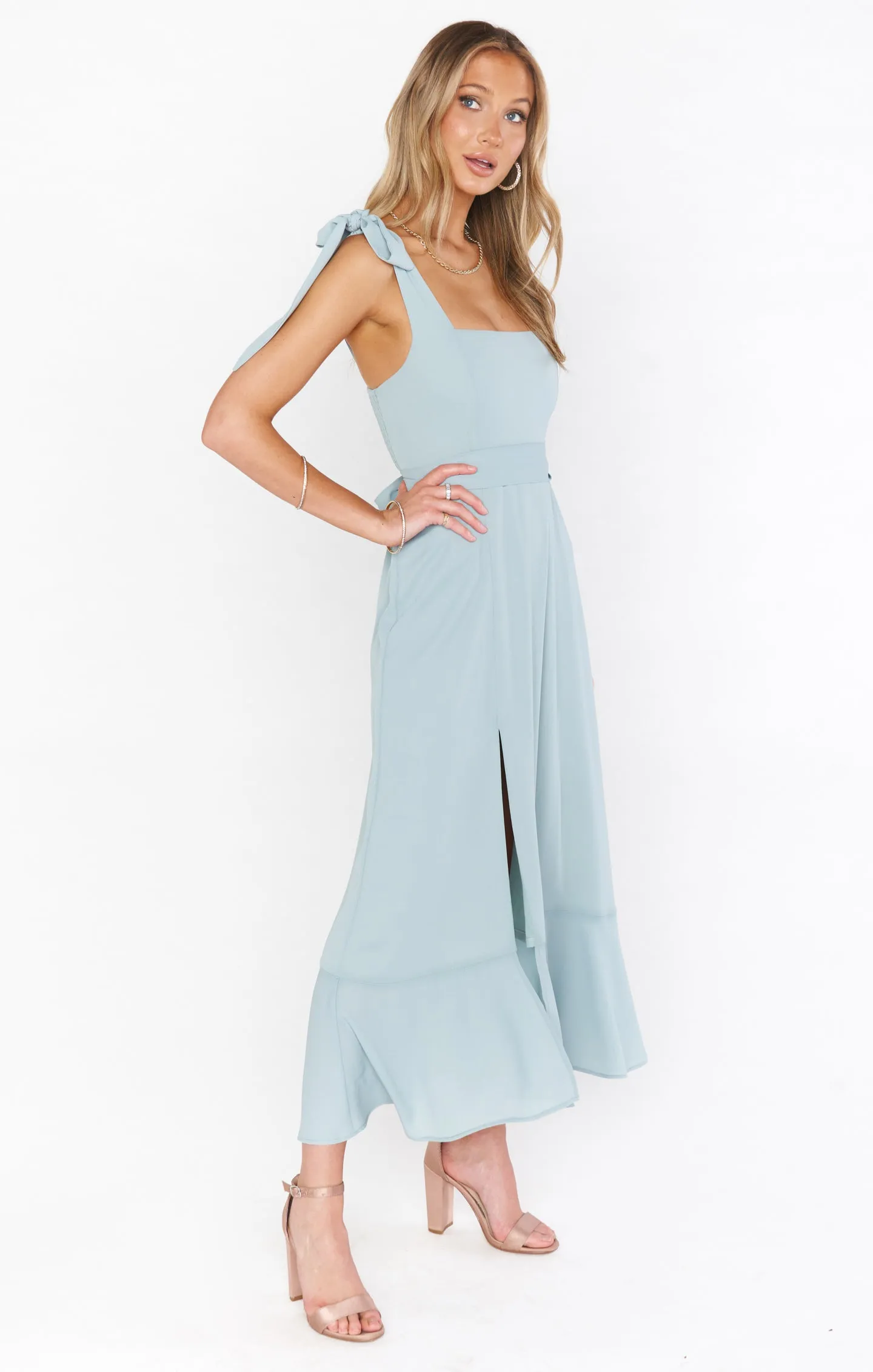 Claire Midi Dress ~ Silver Sage Crisp