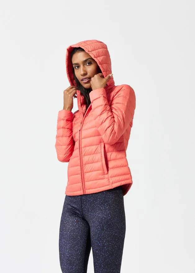 Coral Duck Down Puffer Jacket