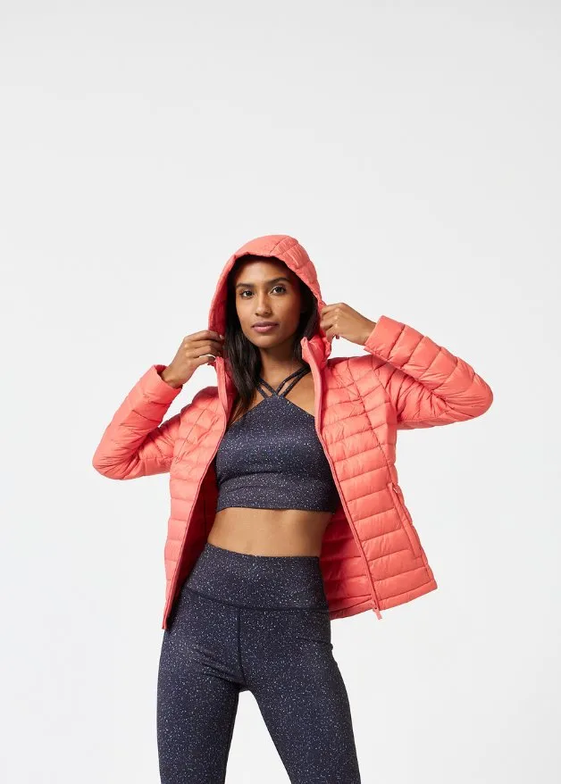 Coral Duck Down Puffer Jacket